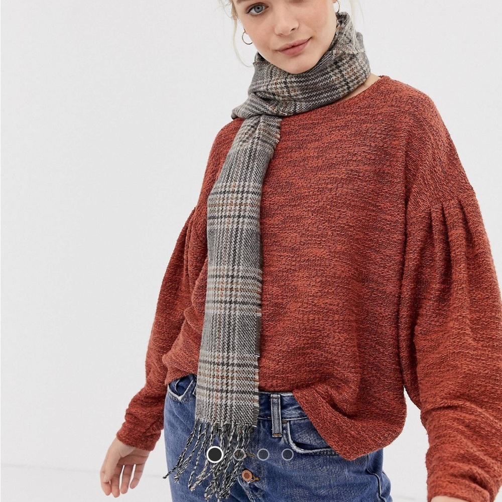 New Look heritage check scarf in mink